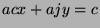 $acx+ajy=c$