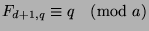 $F_{d+1,q}\equiv q\pmod{a}$