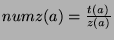 $numz(a) = \frac{t(a)}{z(a)}$